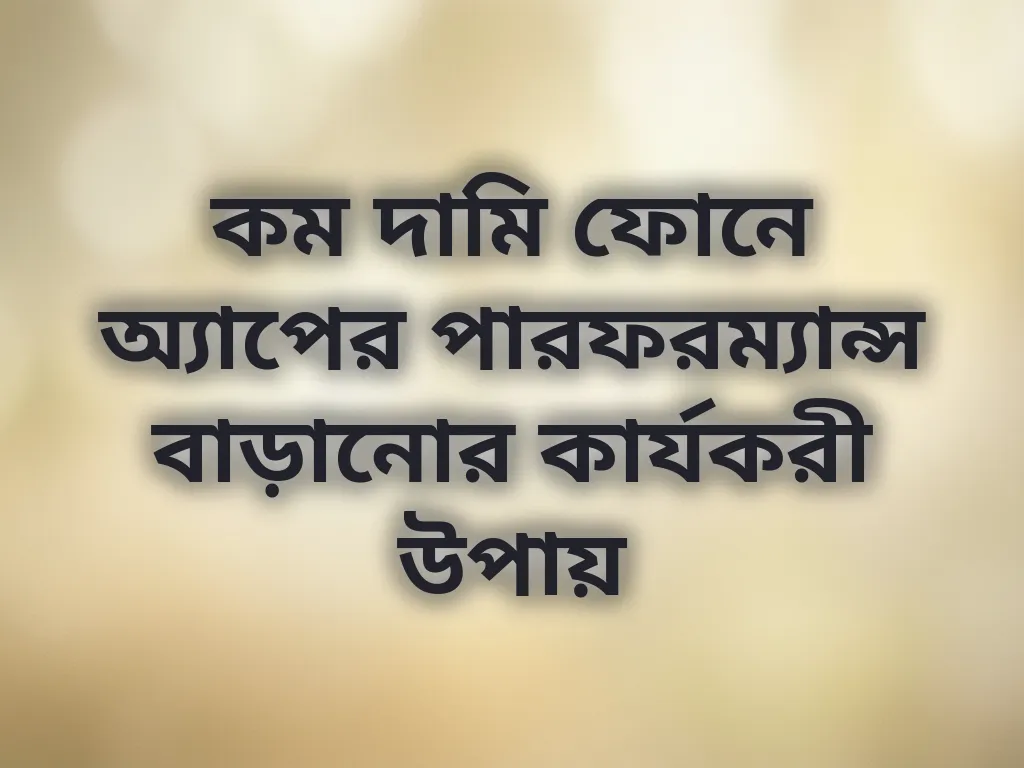 কম দামি ফোনে অ্যাপের পারফরম্যান্স বাড়ানোর কার্যকরী উপায়